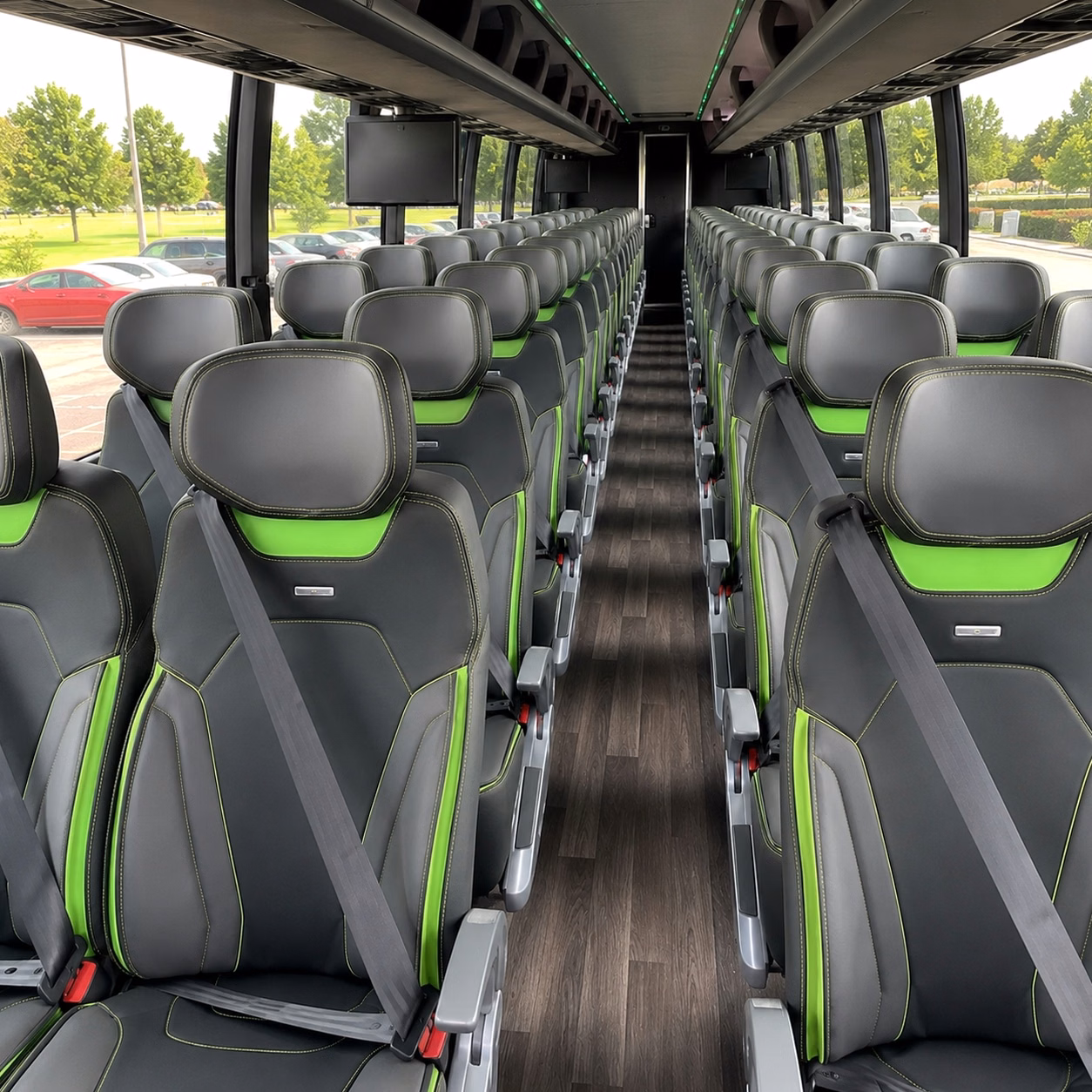 56 passenger charter bus interior